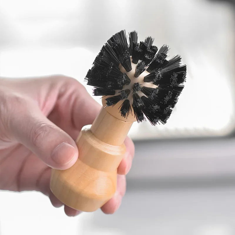 51mm - 58mm 360° Wooden portafilter clean-out brush